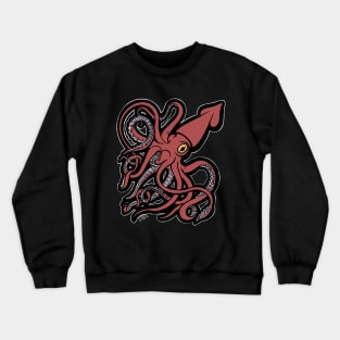 Red Giant Squid Architeuthis flat color Crewneck Sweatshirt